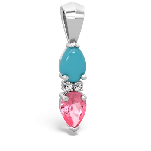 turquoise-pink sapphire bowtie pendant