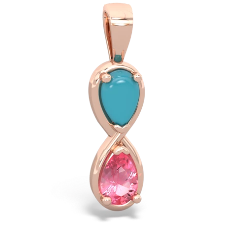 turquoise-pink sapphire infinity pendant