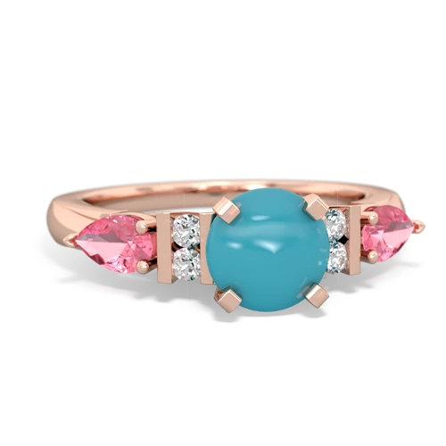 turquoise-pink sapphire engagement ring