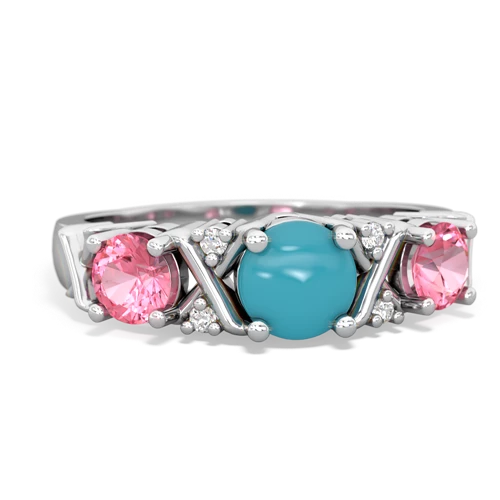 turquoise-pink sapphire timeless ring