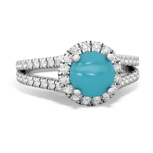 turquoise halo pave ring