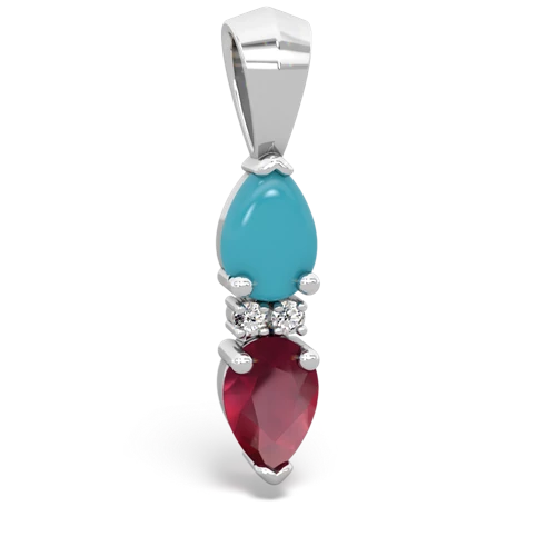 turquoise-ruby bowtie pendant