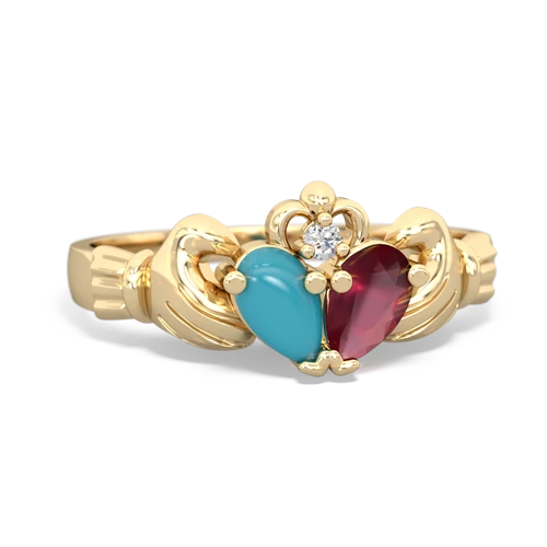 turquoise-ruby claddagh ring