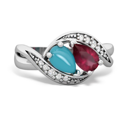 turquoise-ruby keepsake curls ring