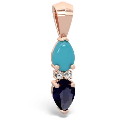 turquoise-sapphire bowtie pendant