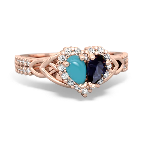 turquoise-sapphire keepsake engagement ring