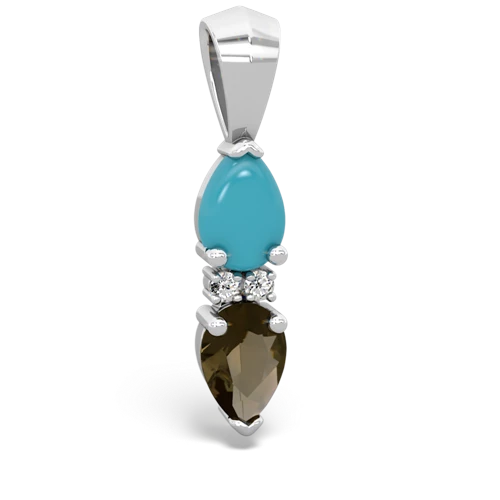 turquoise-smoky quartz bowtie pendant