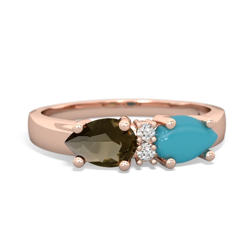 turquoise-smoky quartz timeless ring