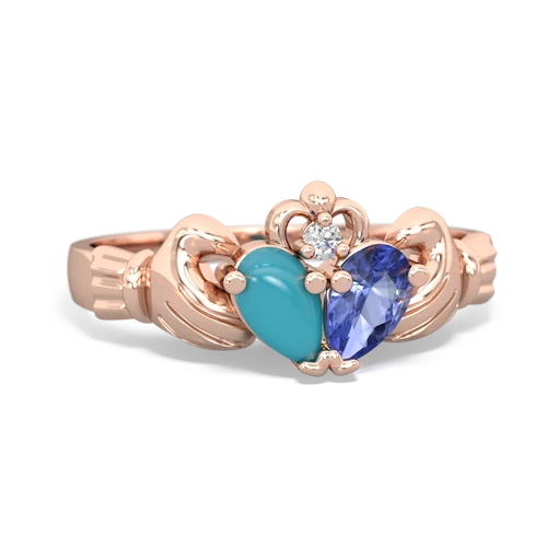 turquoise-tanzanite claddagh ring