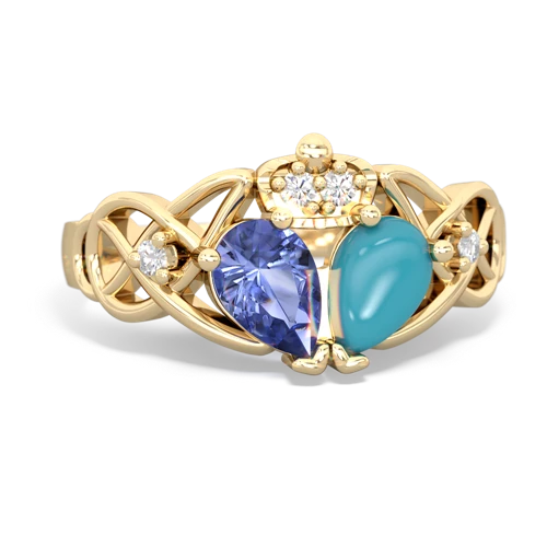 turquoise-tanzanite claddagh ring