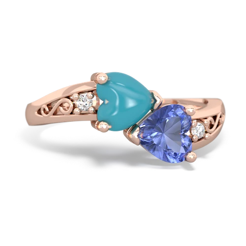 turquoise-tanzanite filligree ring