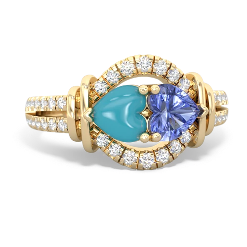 turquoise-tanzanite pave keepsake ring