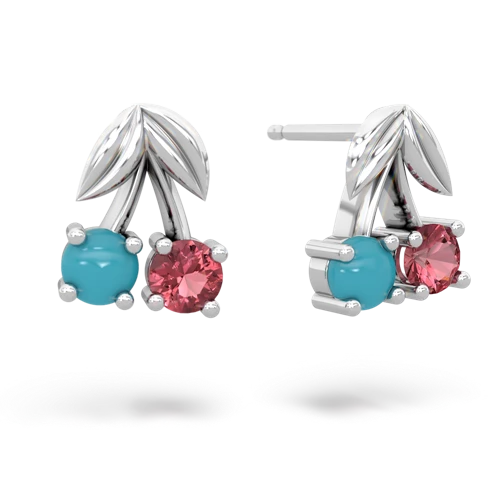 turquoise-tourmaline cherries earrings