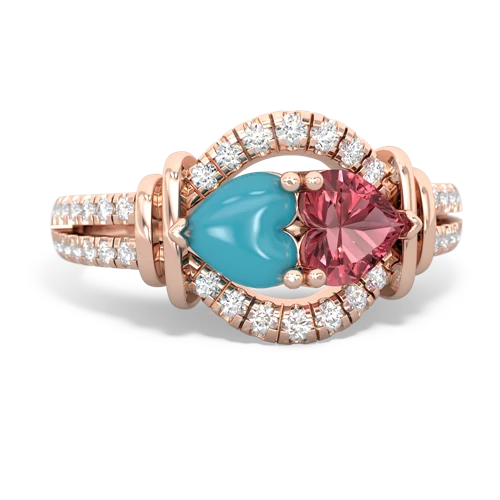 turquoise-tourmaline pave keepsake ring