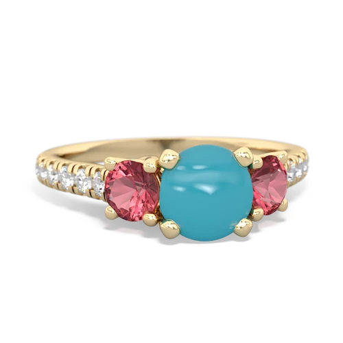 turquoise-tourmaline trellis pave ring