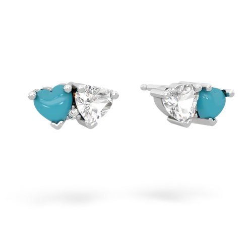 turquoise-white topaz  earrings