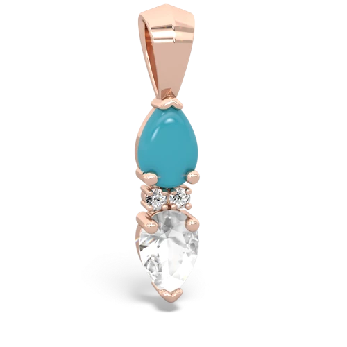 turquoise-white topaz bowtie pendant