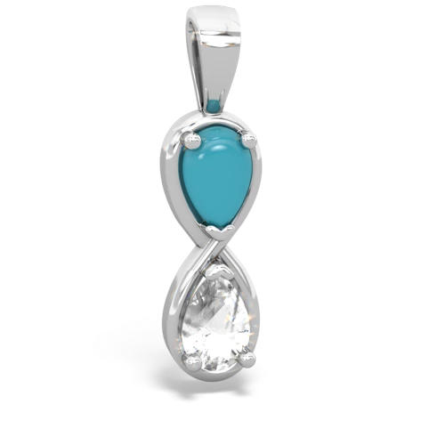 turquoise-white topaz infinity pendant