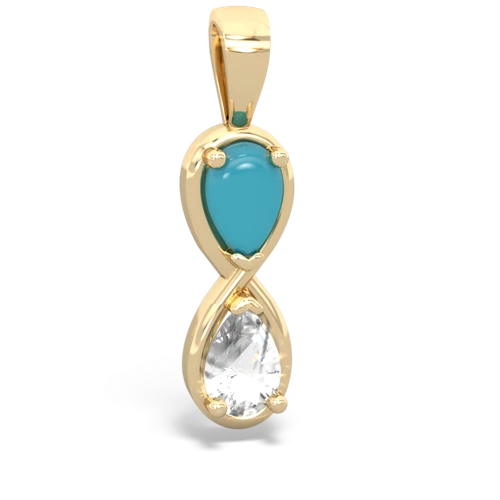 turquoise-white topaz infinity pendant