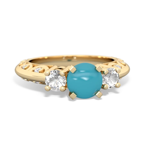 turquoise-white topaz engagement ring