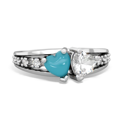 turquoise-white topaz modern ring