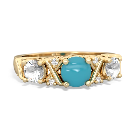 turquoise-white topaz timeless ring