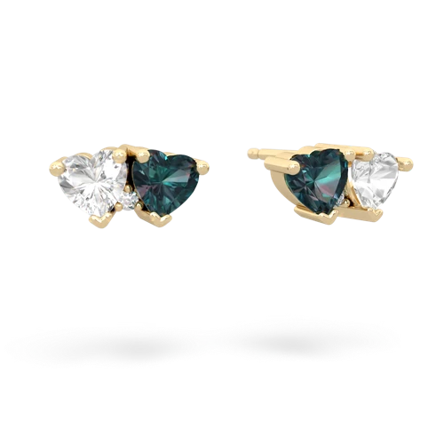 white topaz-alexandrite  earrings