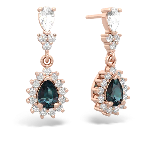 white topaz-alexandrite dangle earrings