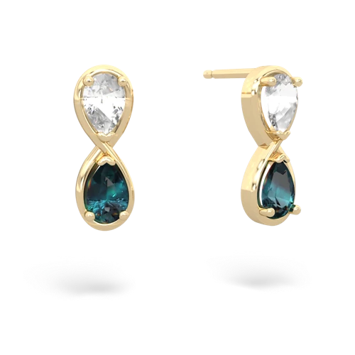 white topaz-alexandrite infinity earrings