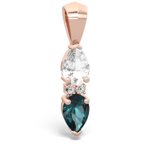 white topaz-alexandrite bowtie pendant