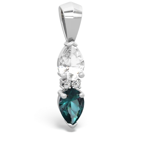 white topaz-alexandrite bowtie pendant