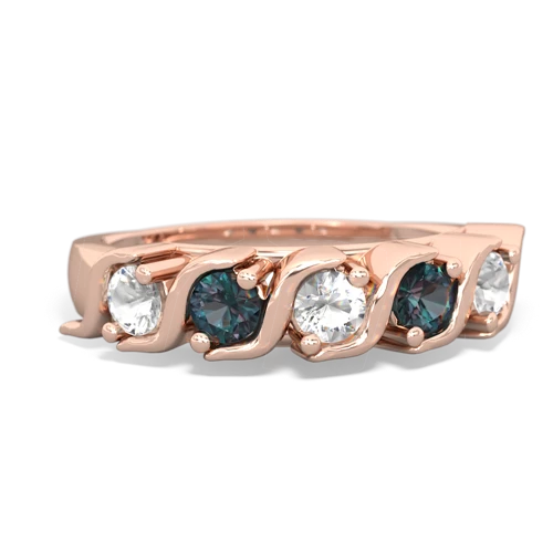 white topaz-alexandrite timeless ring