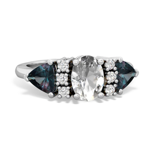 white topaz-alexandrite timeless ring