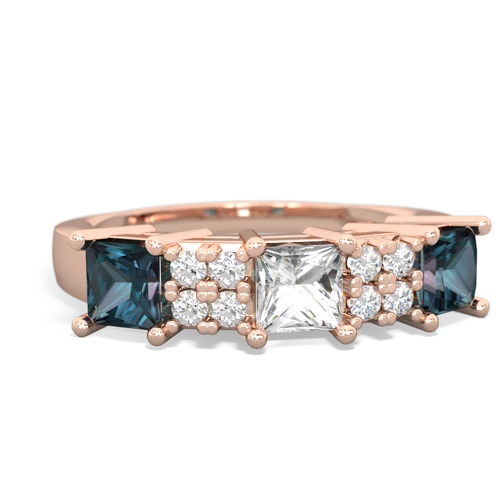 white topaz-alexandrite timeless ring