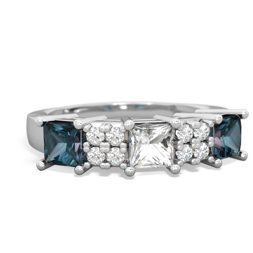 white topaz-alexandrite timeless ring