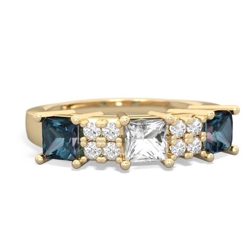 white topaz-alexandrite timeless ring