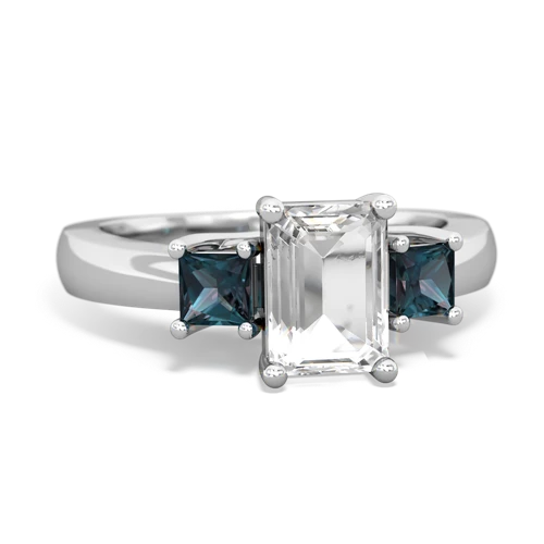 white topaz-alexandrite timeless ring