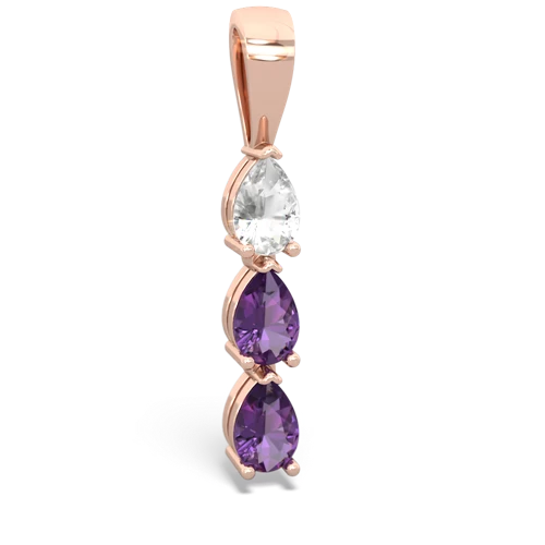 white topaz-amethyst three stone pendant