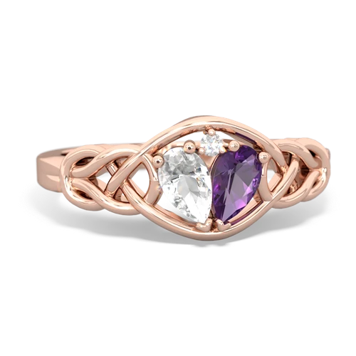 white topaz-amethyst celtic knot ring