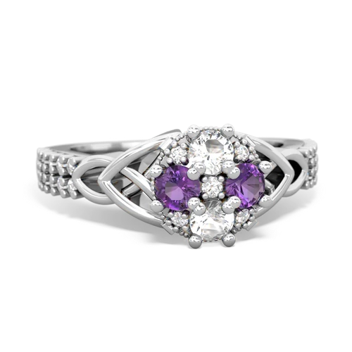 white topaz-amethyst engagement ring