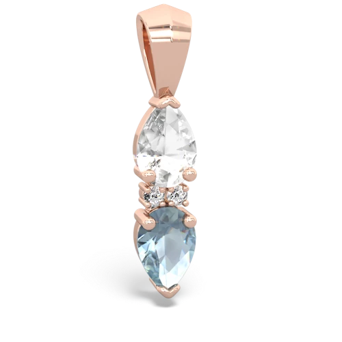 white topaz-aquamarine bowtie pendant