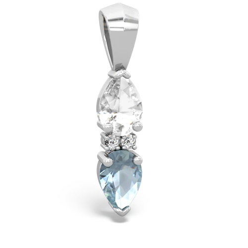 white topaz-aquamarine bowtie pendant