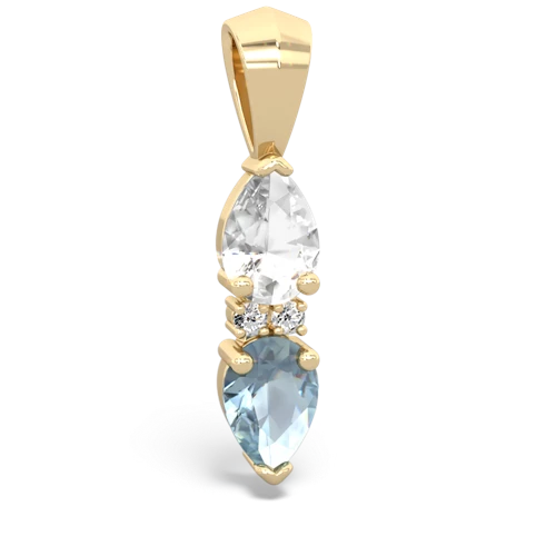 white topaz-aquamarine bowtie pendant