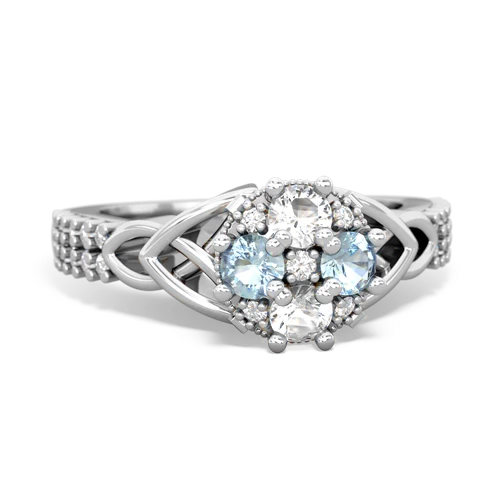 white topaz-aquamarine engagement ring