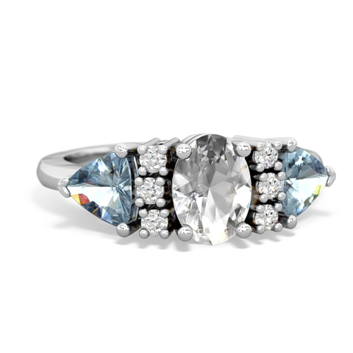 white topaz-aquamarine timeless ring