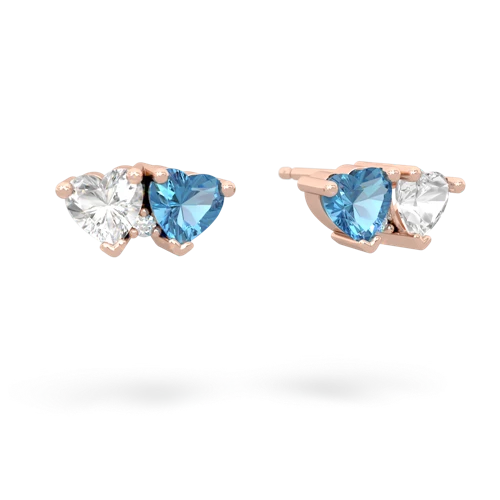 white topaz-blue topaz  earrings