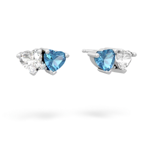 white topaz-blue topaz  earrings