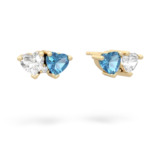 white topaz-blue topaz  earrings