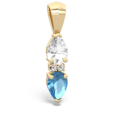 white topaz-blue topaz bowtie pendant