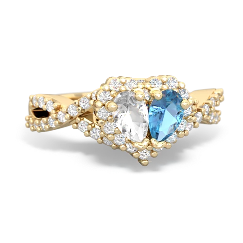 white topaz-blue topaz engagement ring